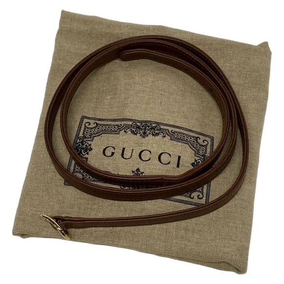 GUCCI Jackie 1961 mini bag Navy Brown Denim Leather Handbag - Picture 16 of 16